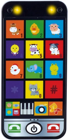 Interaktiv børnesmartphone med lys og lyde 6,5 × 13,5 cm