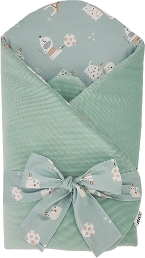 EKO svøb VELVET Dogs Mint med kokosindsats 75 × 75 cm