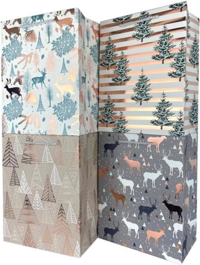 Papirgavepose TORO julemotiv 40 × 30 × 12 cm, mix af motiver