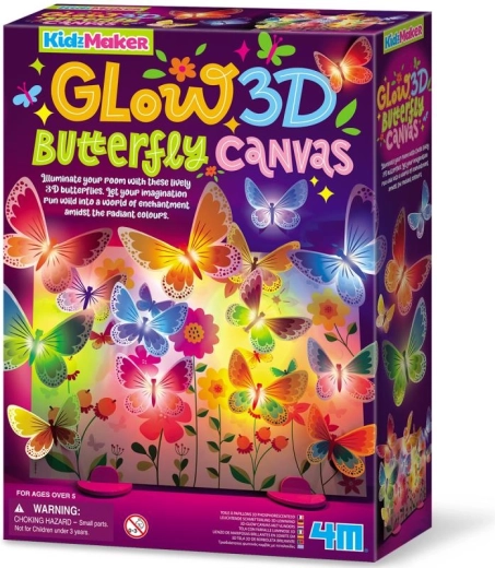 KidzMaker lysende 3D sommerfuglelærred
