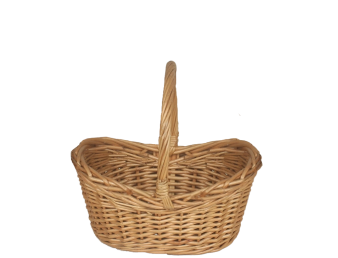 Naturlig flettekurv med hank 20 × 14 × 10/18 cm