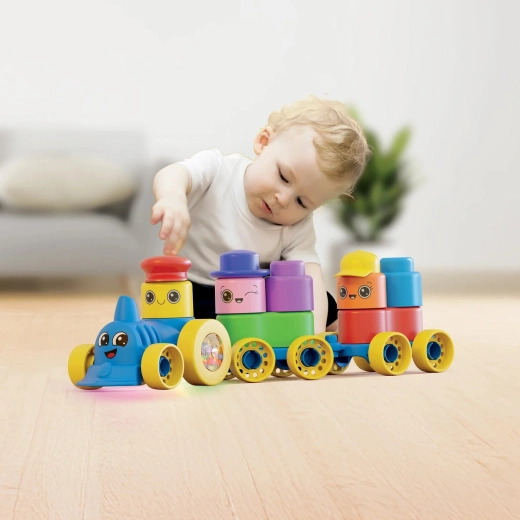 Momy Soft bløde klodser med tog (25 stk.)