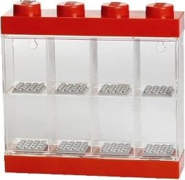 LEGO vitrine til 8 minifigurer – rød