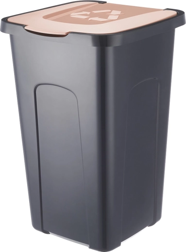 Affaldssorteringsspand 50 l sort/brun pastel