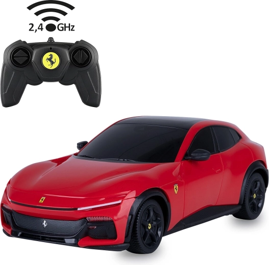 Fjernstyret Ferrari Purosangue-bil, rød, 1:24