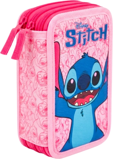 Tredelt udstyret skoletaske Lilo & Stitch Stitch og Angel, pink