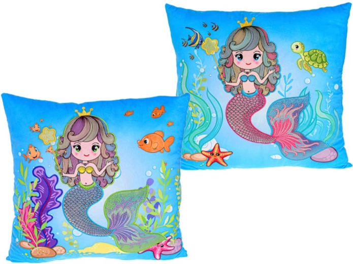 Plys-pude havfrue 45 × 45 cm - 1 stk.