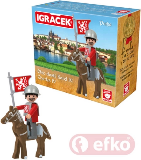 Efko Igráček Karl IV. Praha-sæt med hest og tilbehør - 1 stk.