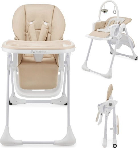 Kinderkraft højstol og skråstol Tummie 2i1 beige