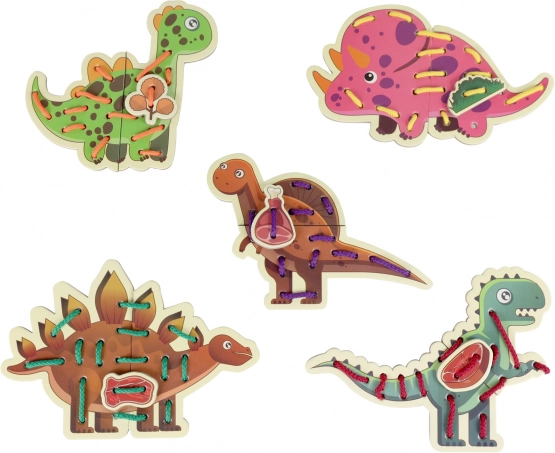 Træsnørebræt dinosaurer