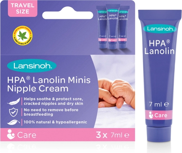 Lansinoh HPA lanolinsalve til brystvorter Minis 3×7 ml