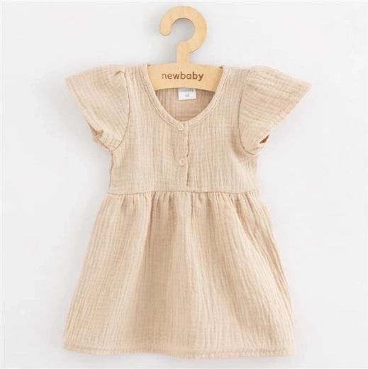 Musselinskjole til baby New Baby, beige, str. 86 (12–18 måneder)