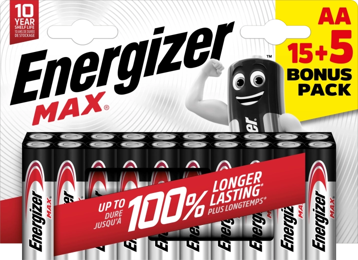 Energizer Max AA alkaline batterier 20 stk.