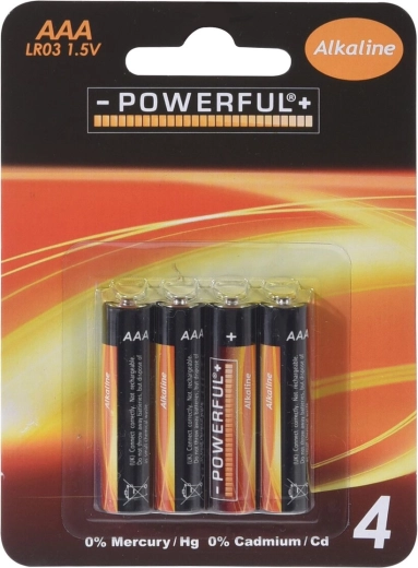 Alkaliske batterier AAA 1,5 V, 4 stk