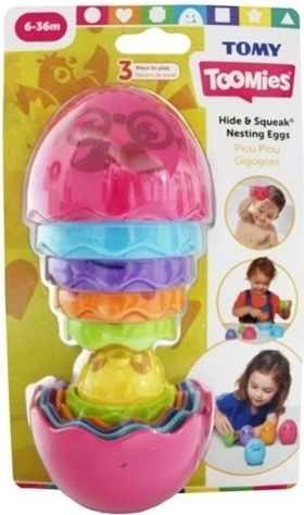 TOMY Toomies matryoshka-æg Hide and Squeak pink