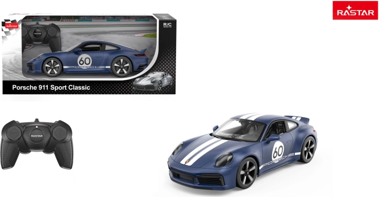 Rastar fjernstyret bil Porsche 911 Sport Classic 1:16 blå