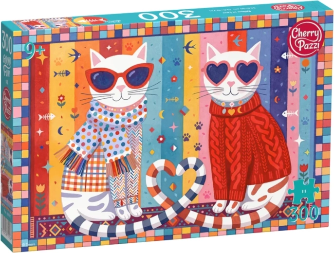 Cherry Pazzi-puslespil Katte med solbriller, 300 brikker