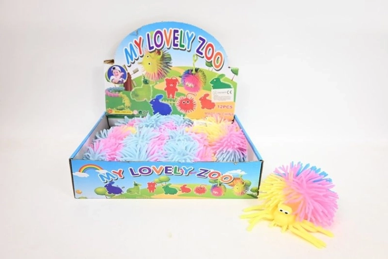 Lysende gummiedderkop 14 cm (12 stk. i boks)