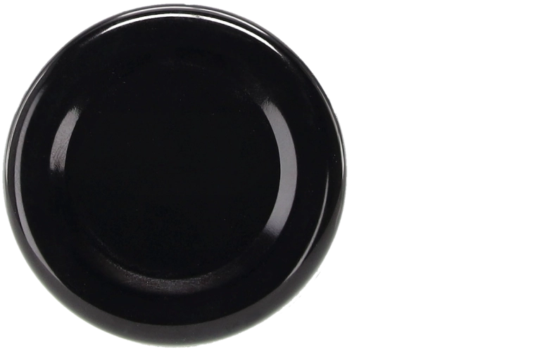 Sæt med sorte låg 43 mm til sylteglas og flasker – 20 stk.