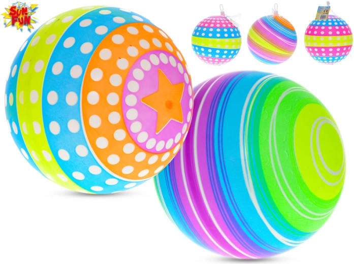 Sun Fun regnbuefarvet plastikbold 22 cm