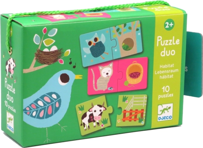 DJECO Dyre Huse puslespil 12x2 brikker