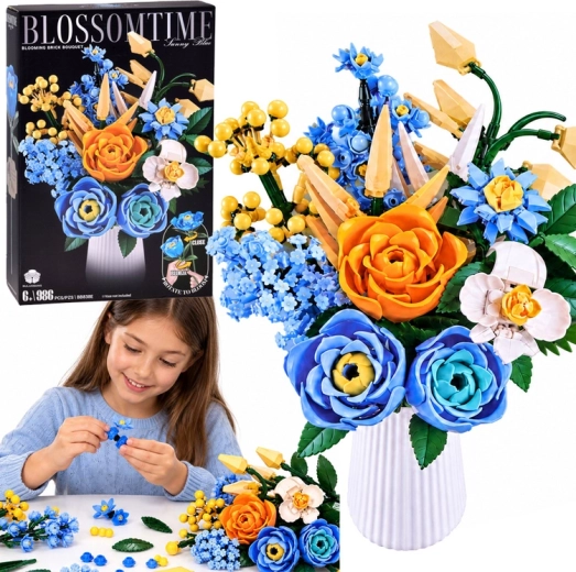Byggesæt med blomstrende blomsterbuket