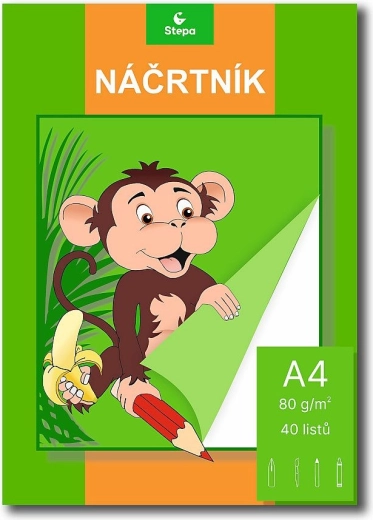 Skitseblok A4, 40 ark, 80 g/m²