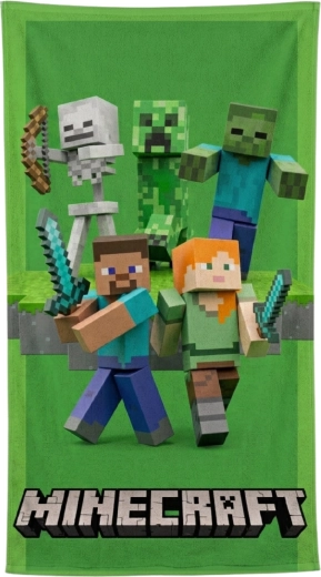 Hurtigtørrende børnehåndklæde Minecraft Green Attack 70 × 140 cm