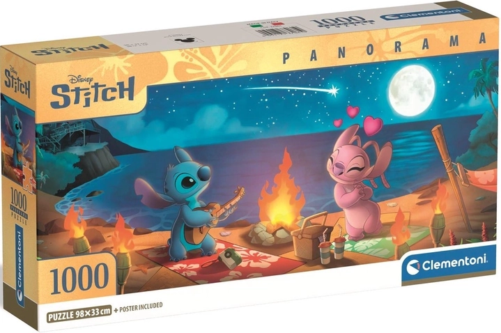Panoramapuslespil Lilo & Stitch – lejrbål om natten 1000 brikker