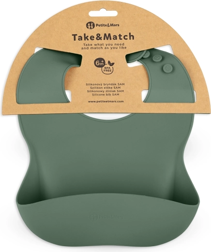 Petite&Mars silikonesmæk Take&Match misty green