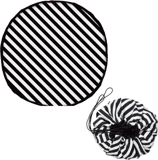 Play&Go noomad original legemåtte og legetøjspose stripes black