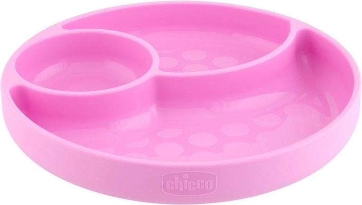Chicco silikonetallerken med sugekop, blågrøn, 12 mdr.+