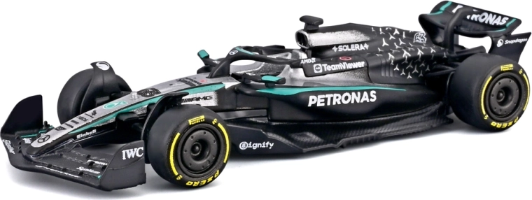 Bburago model Formel 1 Mercedes-AMG Petronas W16 (2025) George Russell #63 1:64 i blisterpakning
