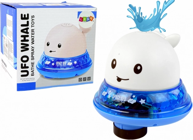 Hval sprøjtende vand med stativ legetøj til bad hvid