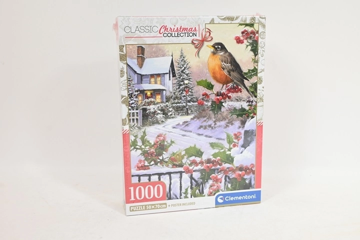 Clementoni Christmas Collection puslespil rødhals og kristtorn 1000 brikker