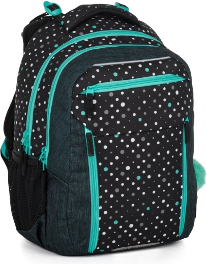 Bagmaster Porto skoletaske sort-turkis
