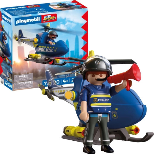 Playmobil City Action – politibetjent med helikopter og tilbehør, 28 dele