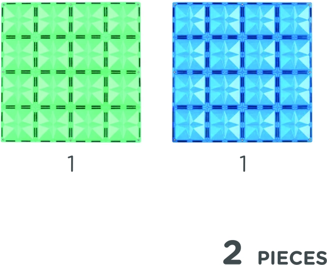 Cleverclixx store magnetiske grundplader blå og grøn (2 stk.)