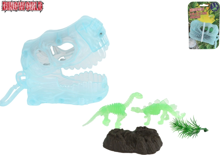 Dinoworld 3D nøglering med selvlysende dinosaurer 11 cm