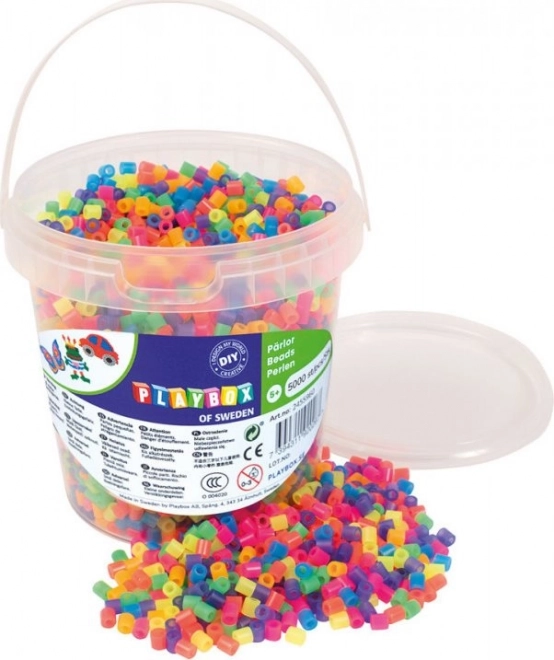 Strygeperler i spand neon 5000 stk