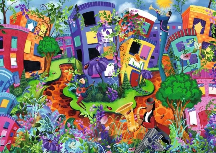 Puslespil Abstrakt mariehøneverden 1000 brikker RAVENSBURGER