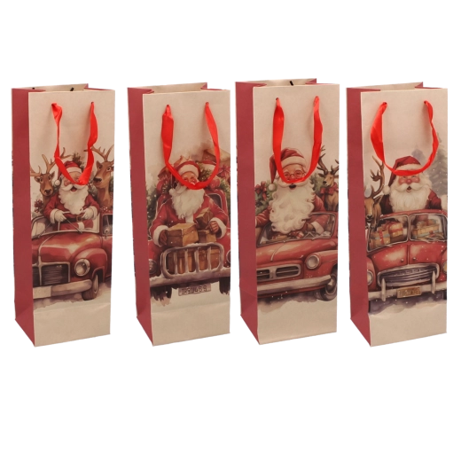 Julegavepose til vin med motiv af Sankt Nikolaus 36 × 12 × 10 cm