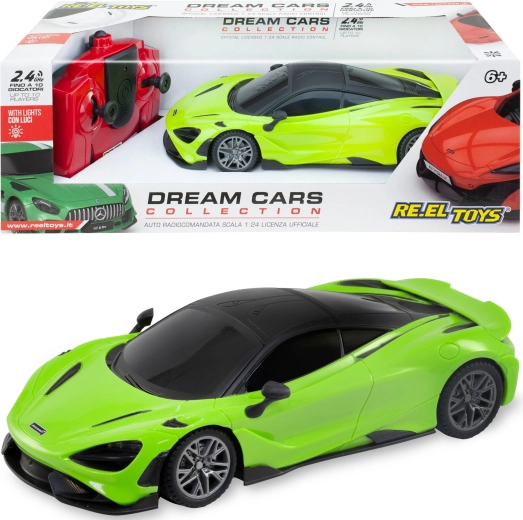 Reel Toys McLaren 765LT RC-bil med fjernstyring 1:24 grøn 17 cm - 1 stk.