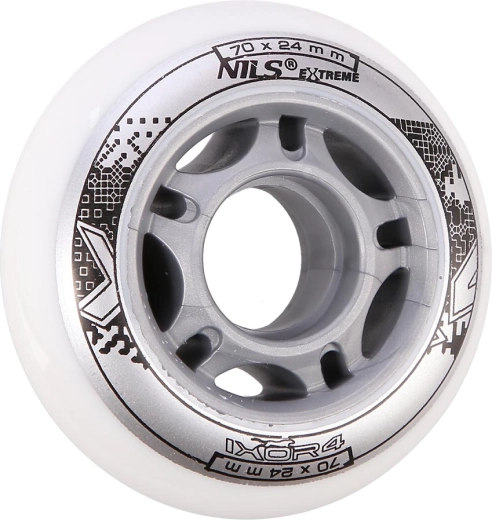 Hjul til inliners NILS EXTREME PU 70 × 24 hvide (4 stk)