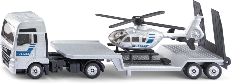 Siku Super polititrækker MAN med trailer og helikopter