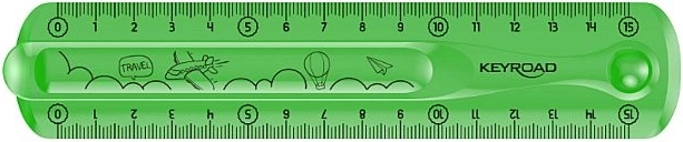 Lineal KEYROAD Flexi 15 cm grøn