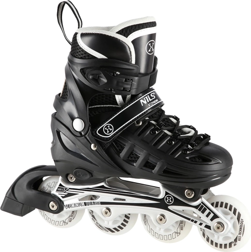 NILS Extreme NH10905 børneskøjter 4-i-1 – justerbare in-line, isskøjter og quad-rulleskøjter med LED-hjul – M (35-38)