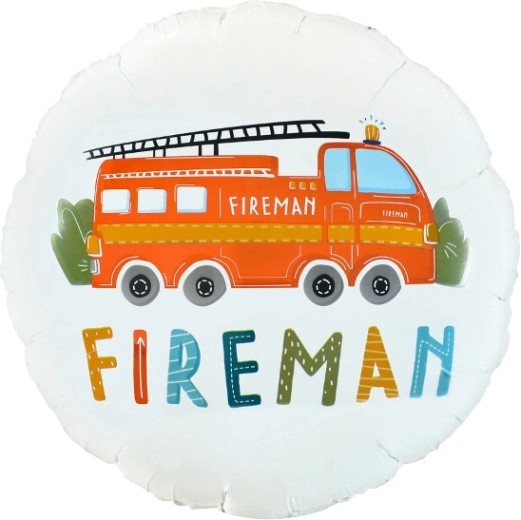 Folieballon Fireman rund 18"