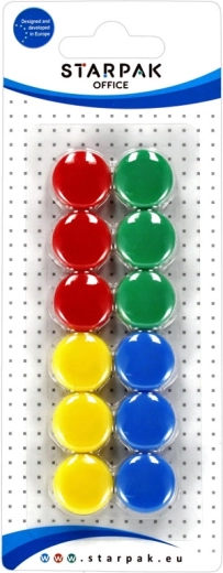 Farvede magneter sæt 22 mm - 12 stk.