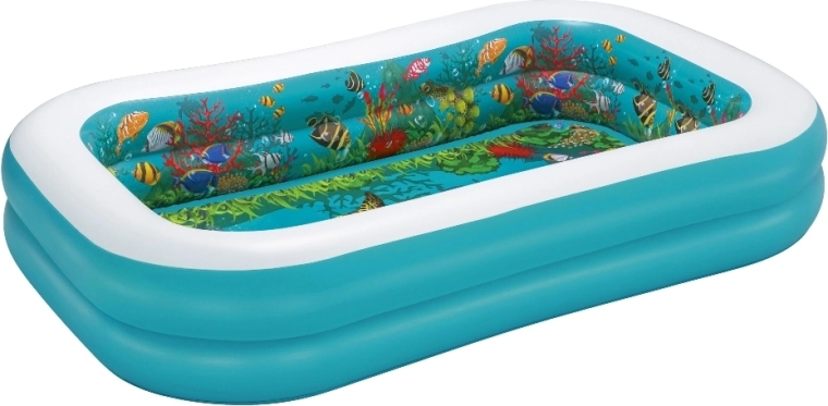 Oppustelig 3D undervandsverden pool 262 × 175 × 51 cm BESTWAY